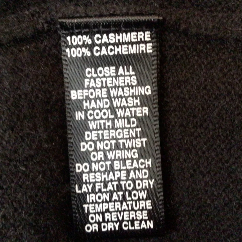 Saks Fifth Avenue Quarter Zip Cashmere Sweater, Black XXL - Picture 4 of 6